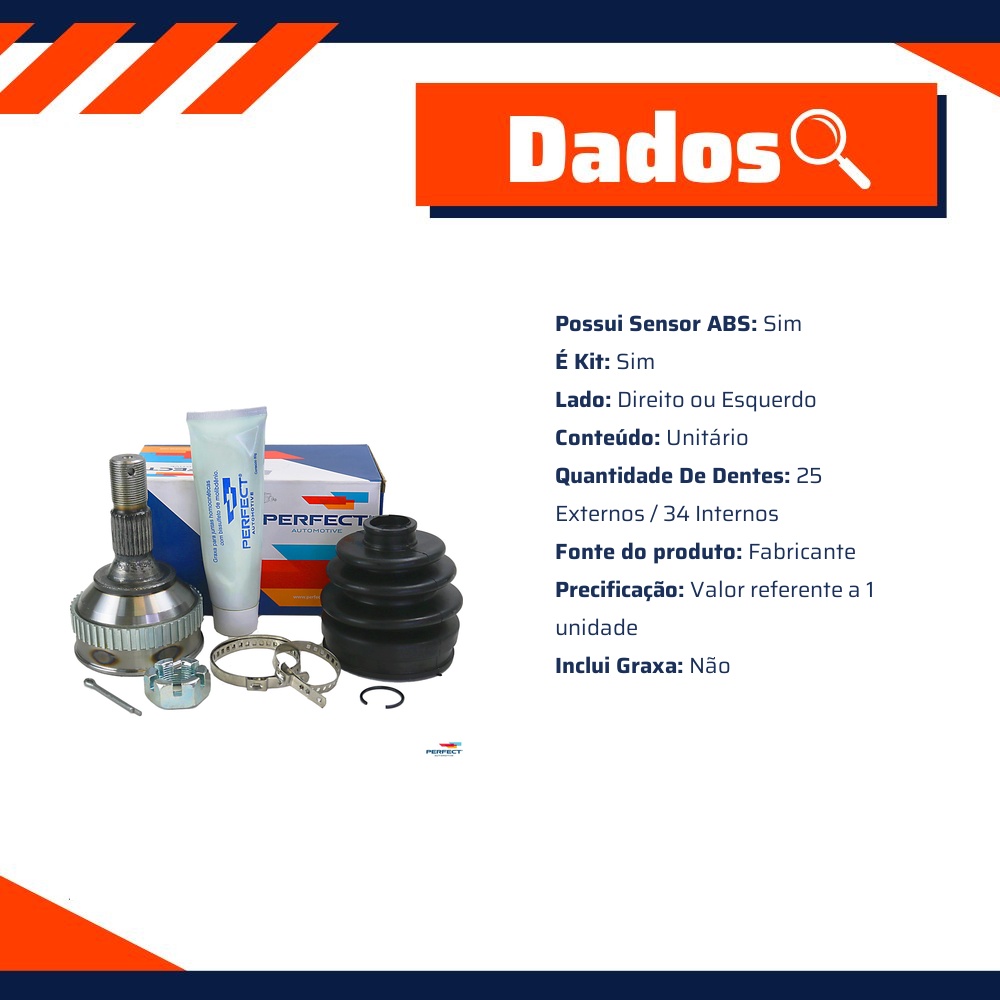 Kit Junta Homocinética para Citroen Xsara Picasso - Perfect - KJH0113
