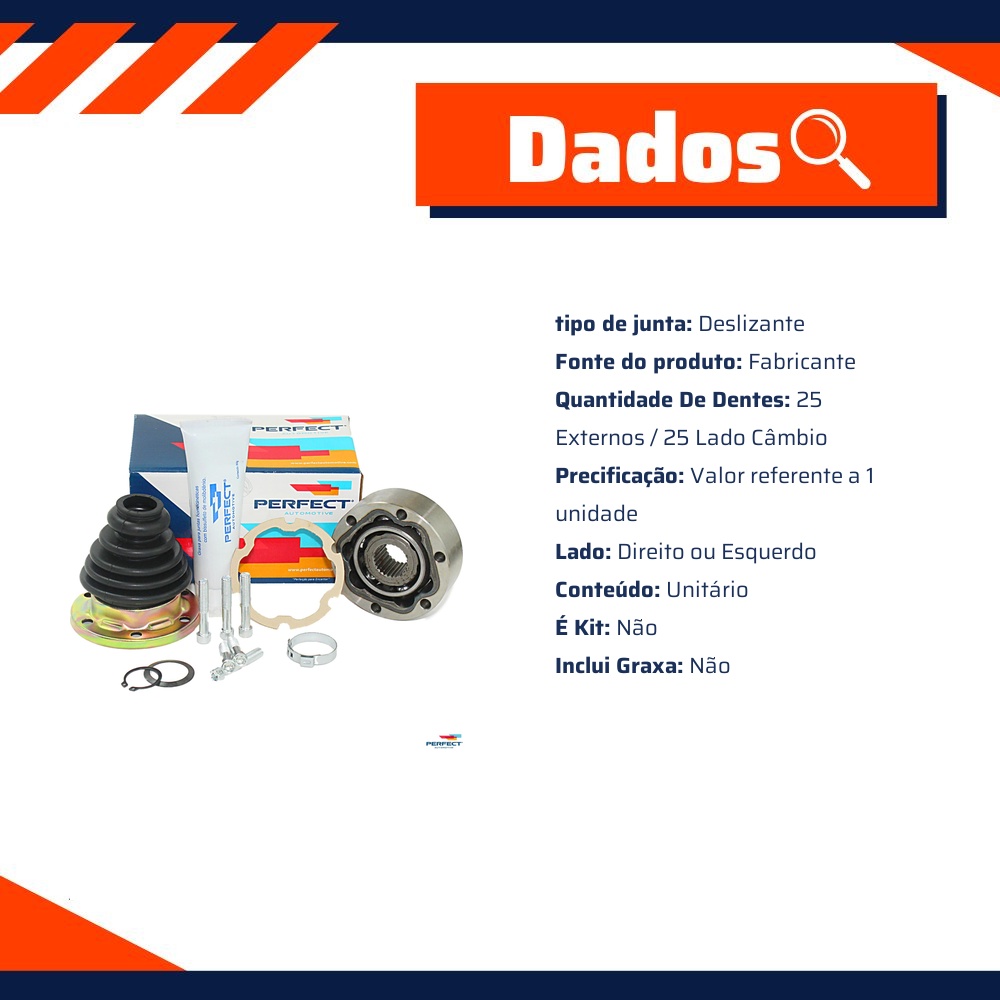 Kit Junta Deslizante para Fiat Brava e Stilo - Perfect - JHC0218