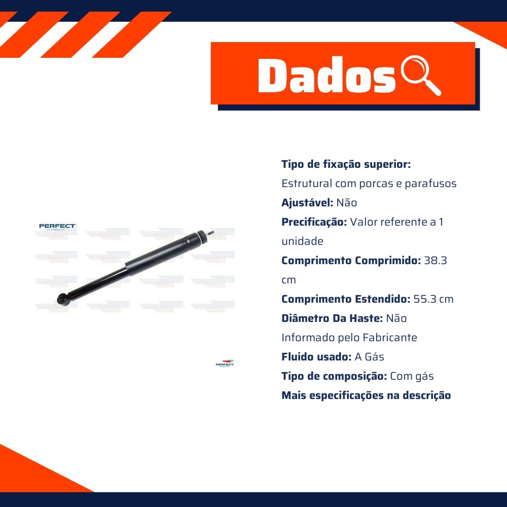 Amortecedor Traseiro Direito ou Esquerdo da Suspensão para Honda Civic - Perfect - AMD0421