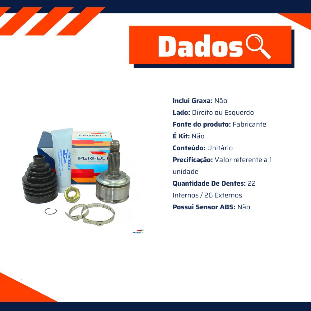 Kit Junta Homocinética para Honda City e FIT - Perfect - KJH0412
