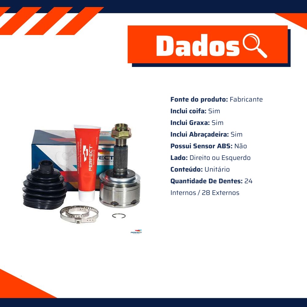 Kit Junta Homocinética para Honda Civic - Perfect - KJH0413