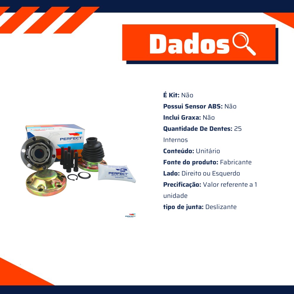 Kit Junta Deslizante para Chevrolet Omega e Suprema - Perfect - JHC0330