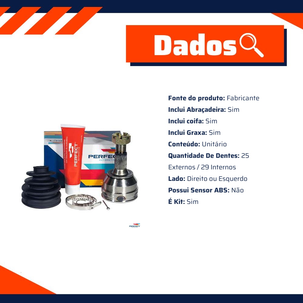 Kit Junta Homocinética para Peugeot 208 - Perfect - KJH0514