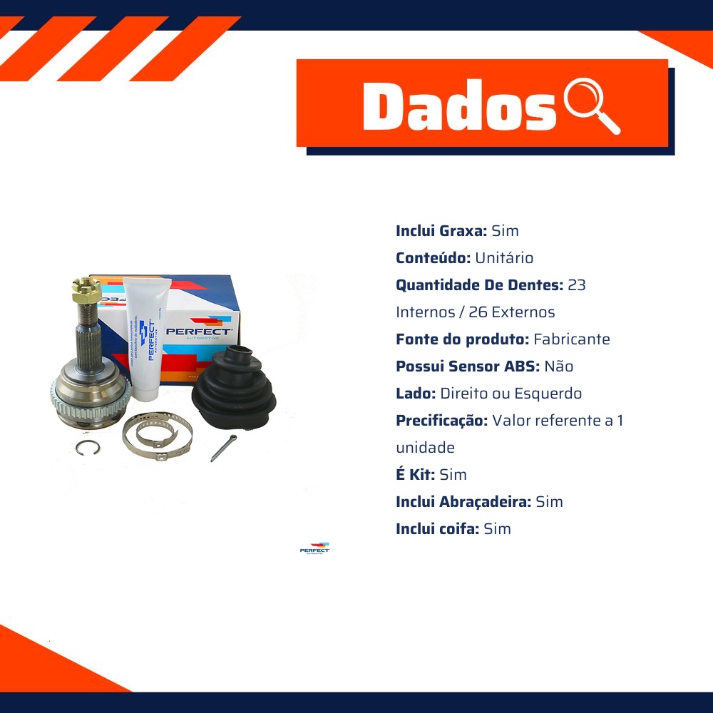 Kit Junta Homocinética para Chrysler PT Cruiser - Perfect - KJH1601