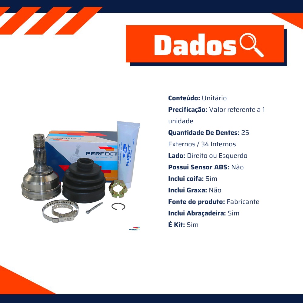 Kit Junta Homocinética para Citroen Xsara Picasso - Perfect - KJH0104