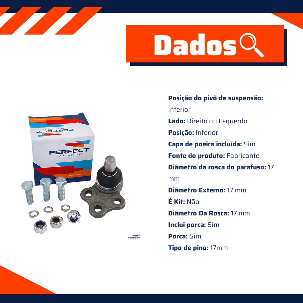 Pivo Suspensão para Fiat Bravo e Stilo - Perfect - PVI0122