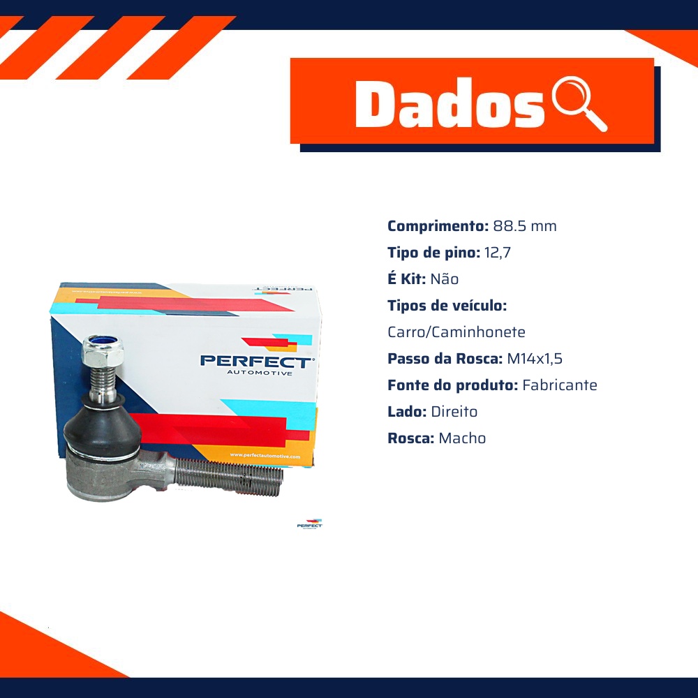 Terminal de Direção Esq. Rosca Direita - Perfect - TDI1020
