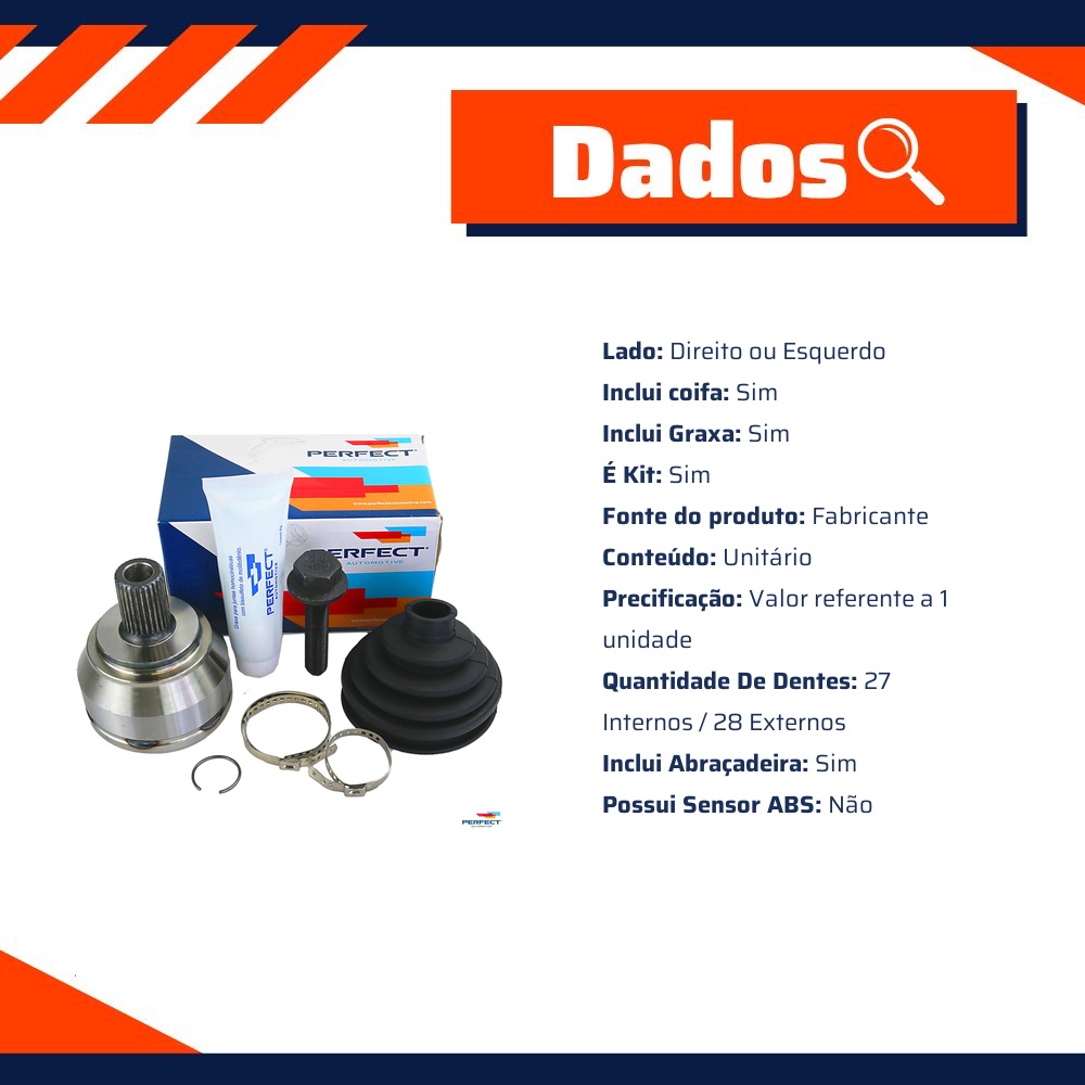Kit Junta Homocinética para Volkswagen Amarok - Perfect - KJH1046