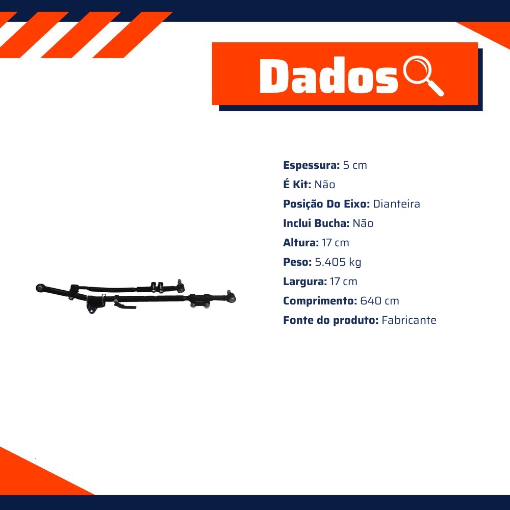 Barra Direção para Ford F-250 e F-350 - Perfect - KBR0250
