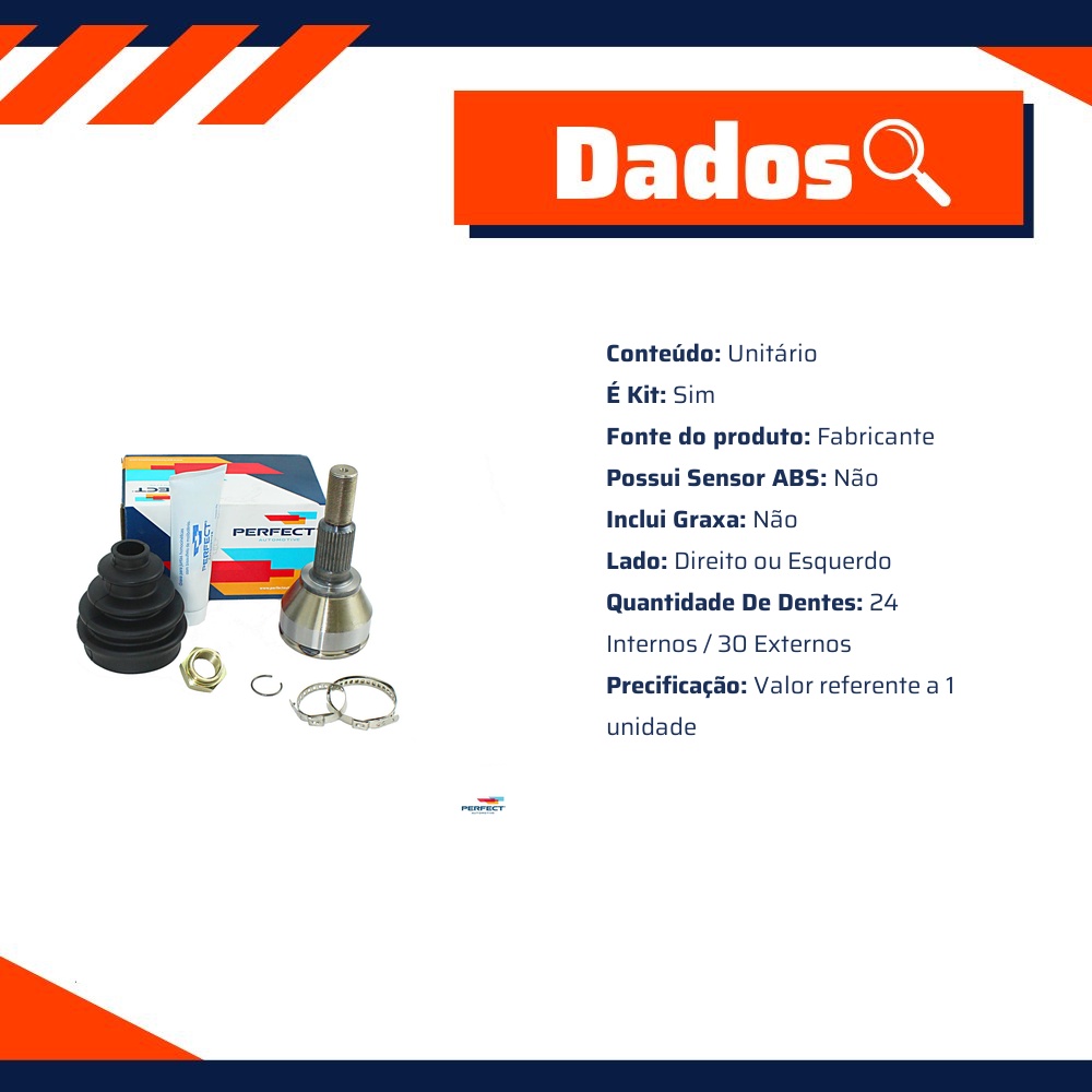 Kit Junta Homocinética para Chevrolet Captiva - Perfect - KJH1054