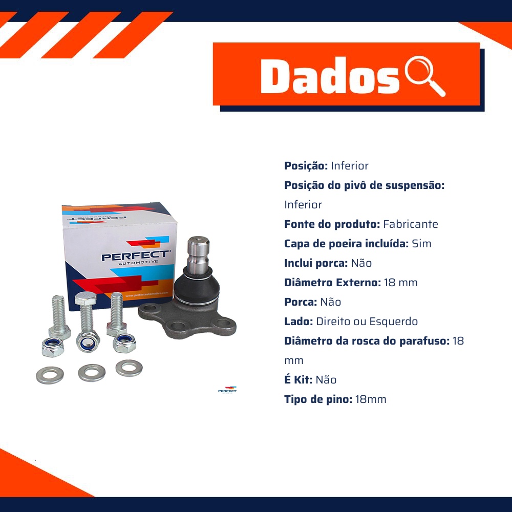 Pivo Suspensão para Citroen C3 e Peugeot 208 - Perfect - PVI0903