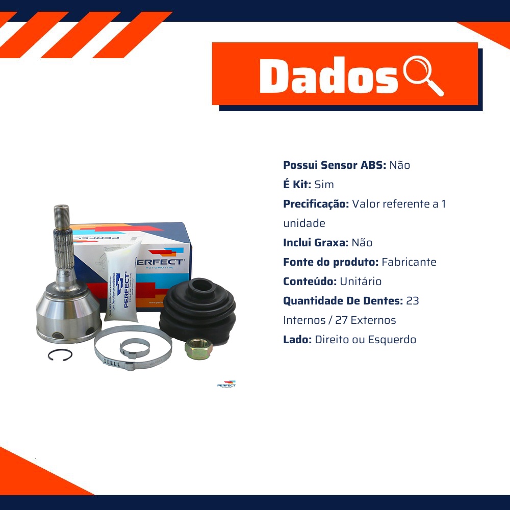 Kit Junta Homocinética para Renault Trafic - Perfect - KJH0310