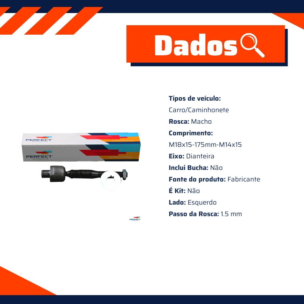 Axial de Direção para Honda Civic - Perfect - BRD0288