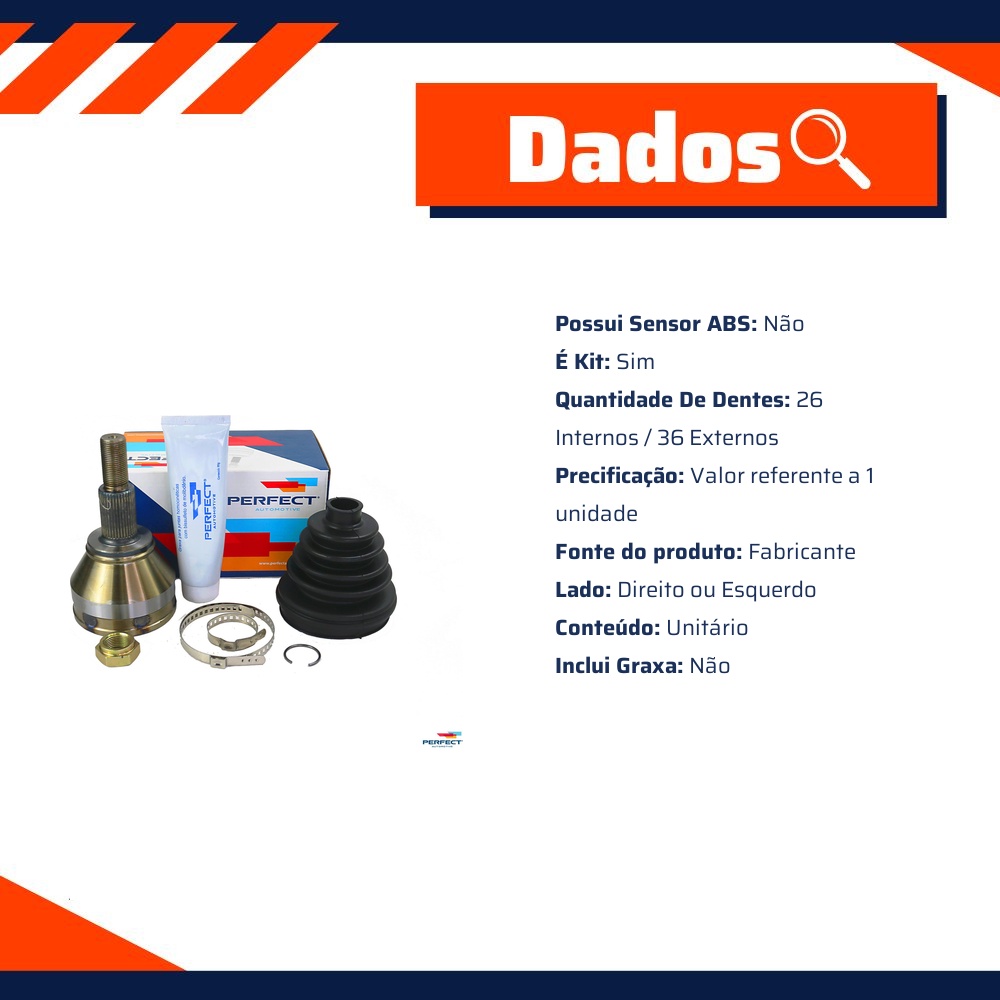 Kit Junta Homocinetica para Volkswagen Polo - Perfect - KJH0847
