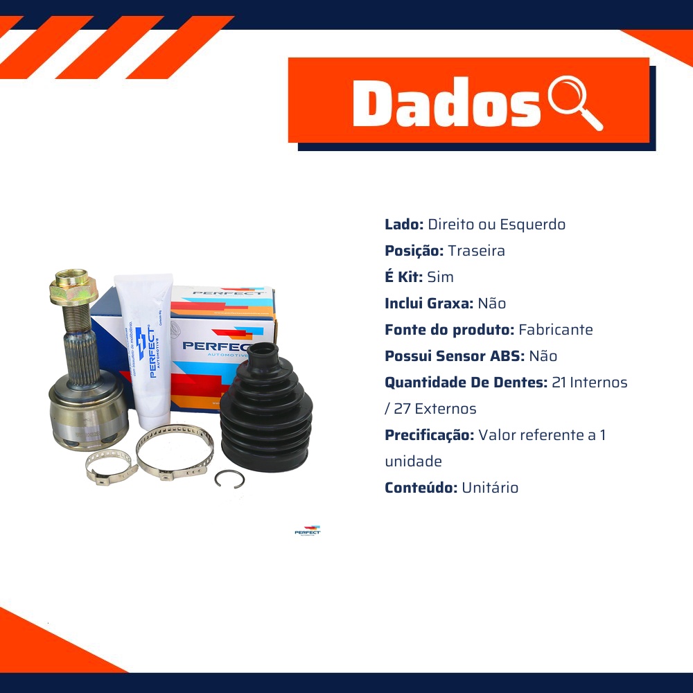 Kit Junta Homocinética para JEEP Compass e Renegade - Perfect - KJH2420