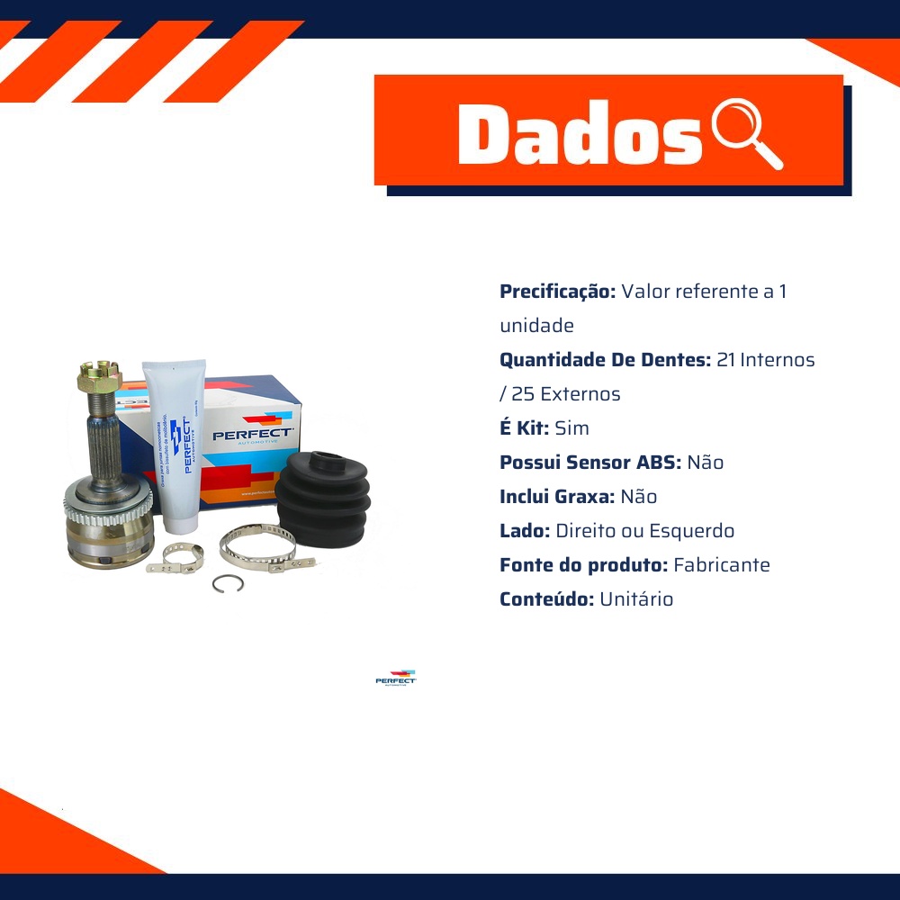 Kit Junta Homocinética para JAC J3 - Perfect - KJH4102