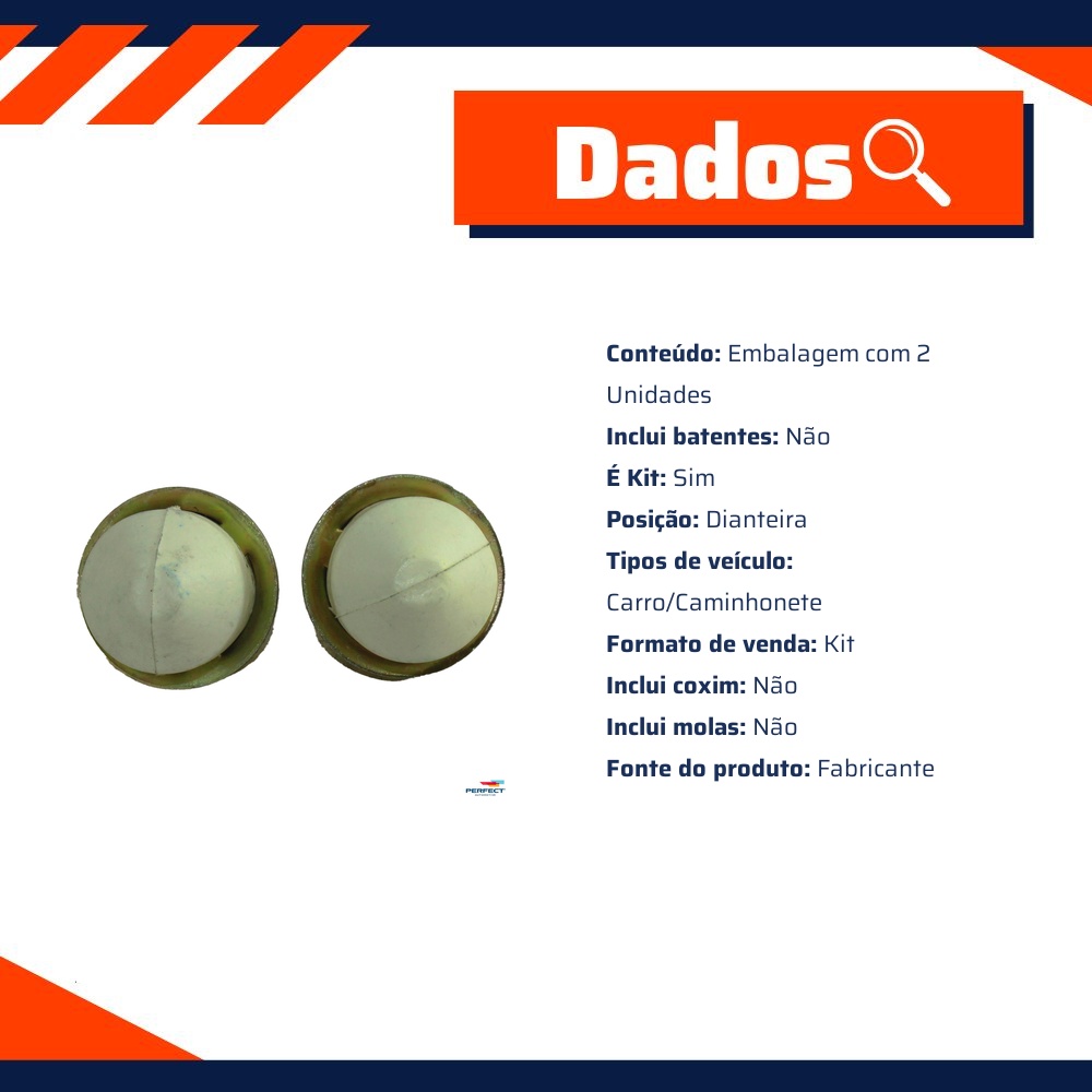 Par de Kit Batente Suspensão para Chevrolet Blazer e S10 - Perfect - KAD0307