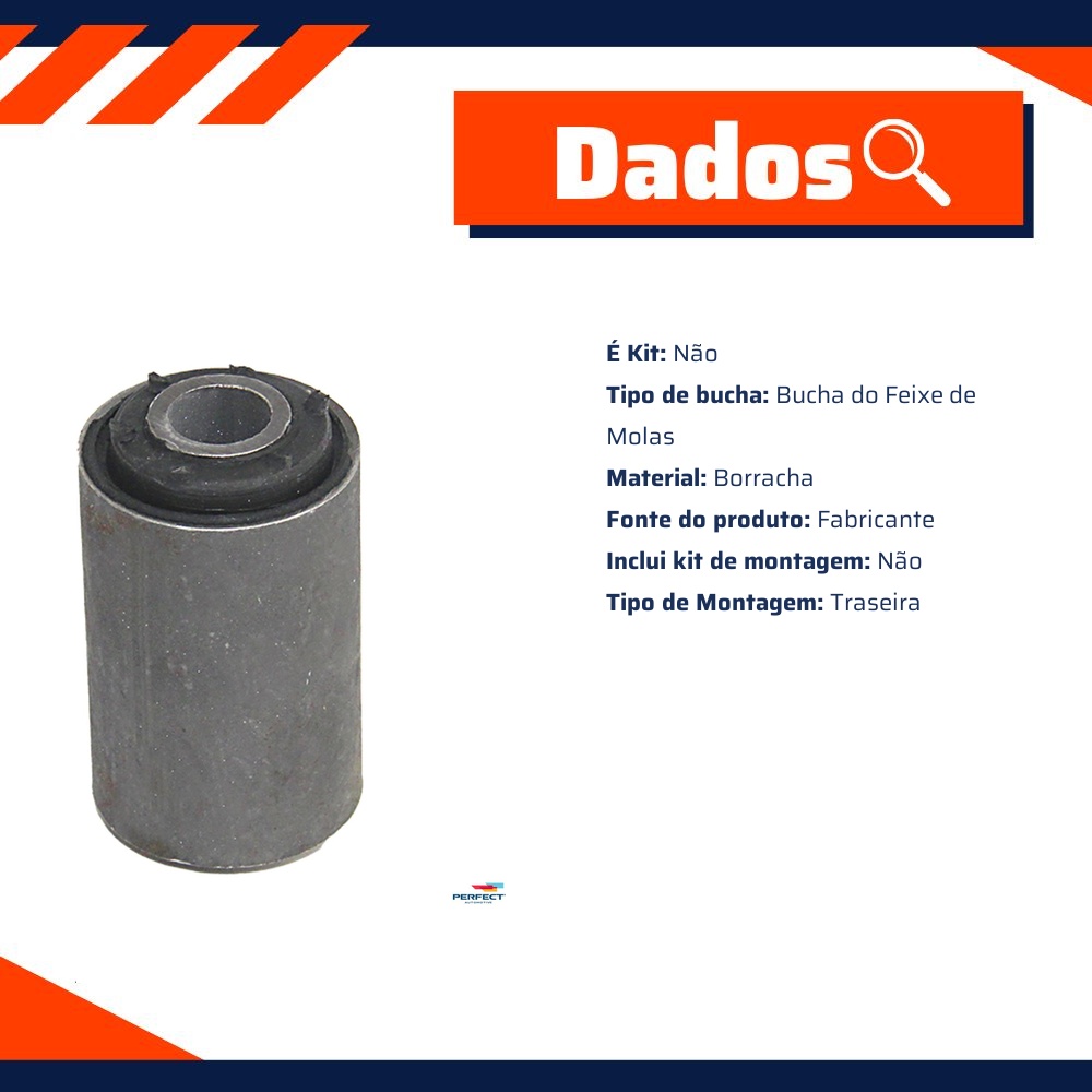Bucha Feixe Mola Tras Metal para Toyota Hilux - Perfect - BCH50362