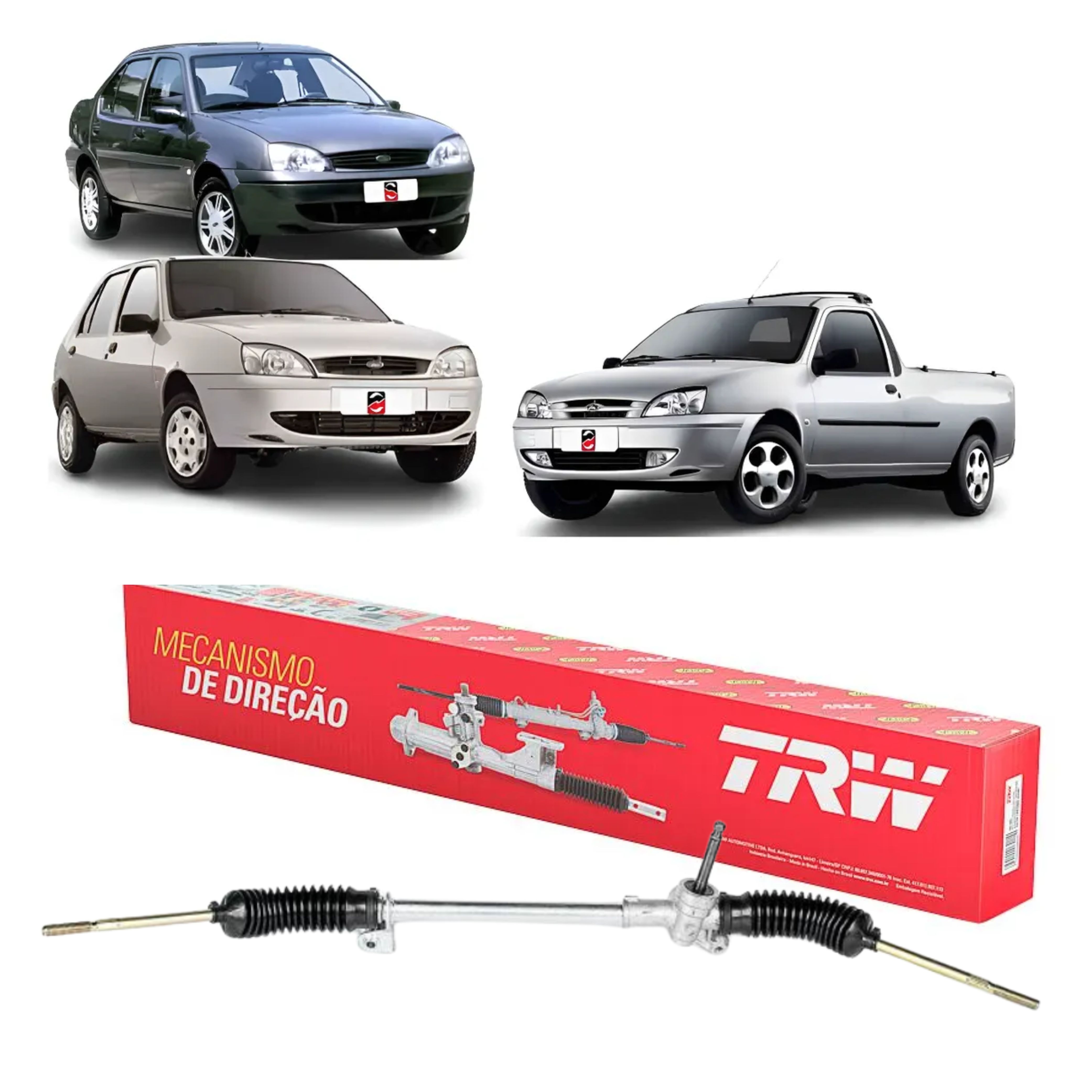 Caixa de Direção Mecânica para Ford Courier Fiesta - TRW - 15900172S