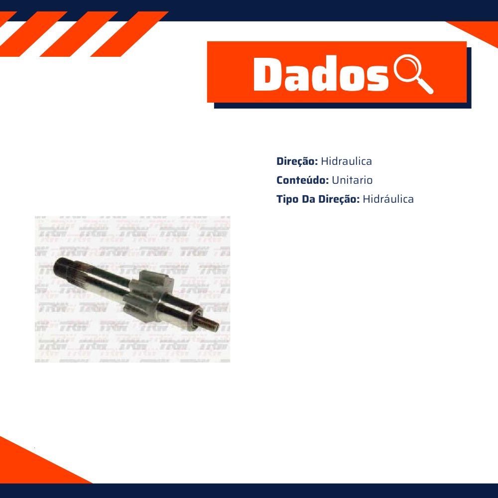 Eixo Setor da Caixa Direção Hidráulica para Ford F-1000 - TRW - 22150740S