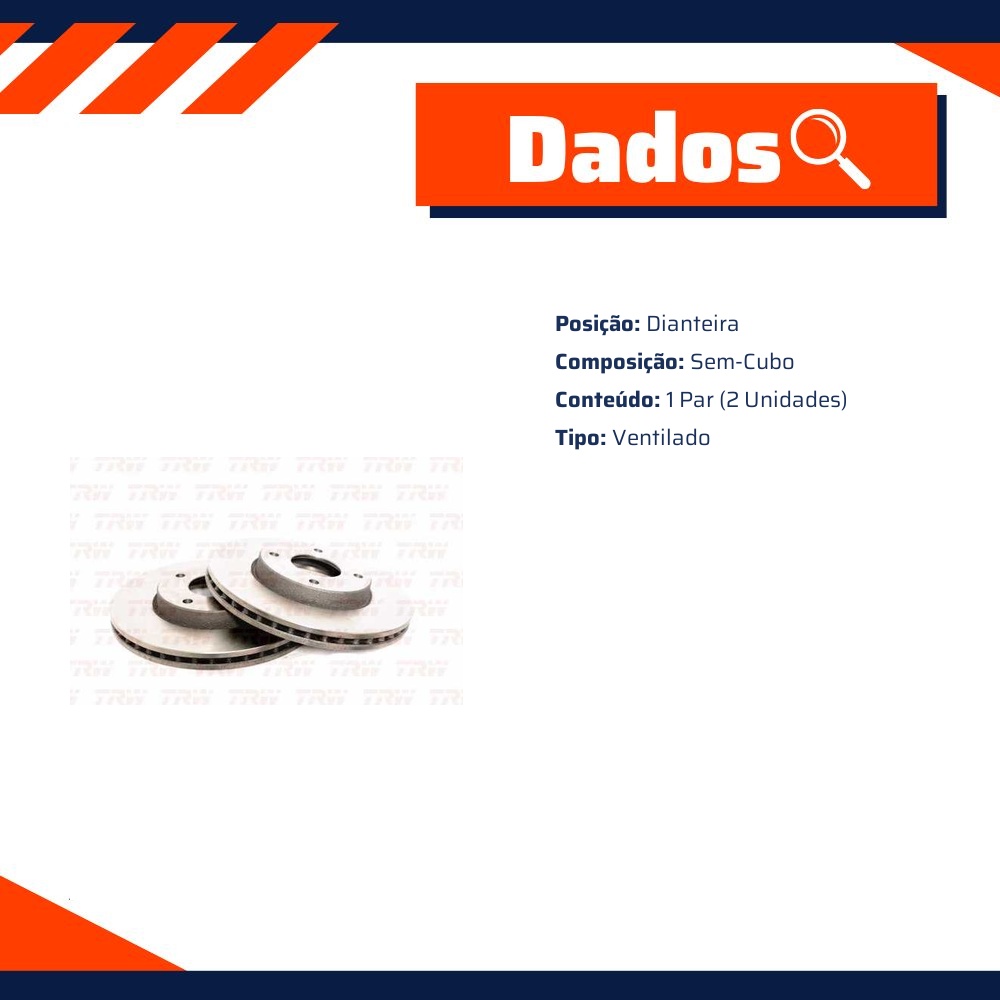 Par Disco de Freio para Nissan Sentra - TRW - RCDI08140