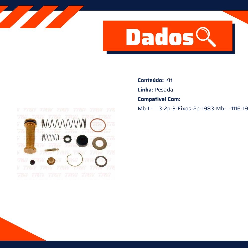 Reparo Completo do Cilindro Mestre para Mercedes-Benz L 1313 - TRW - RRCM00175