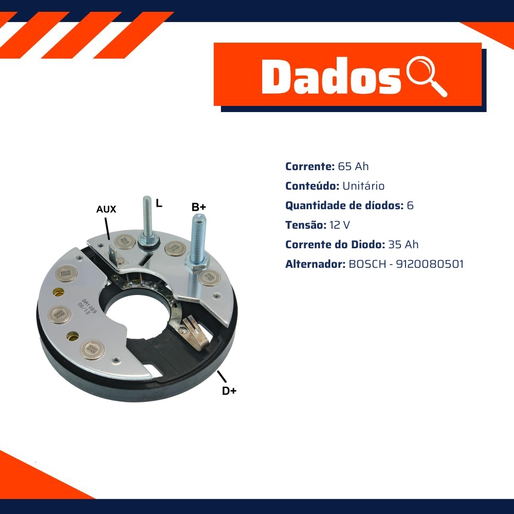 Retificador do Alternador - Gauss - GA1089