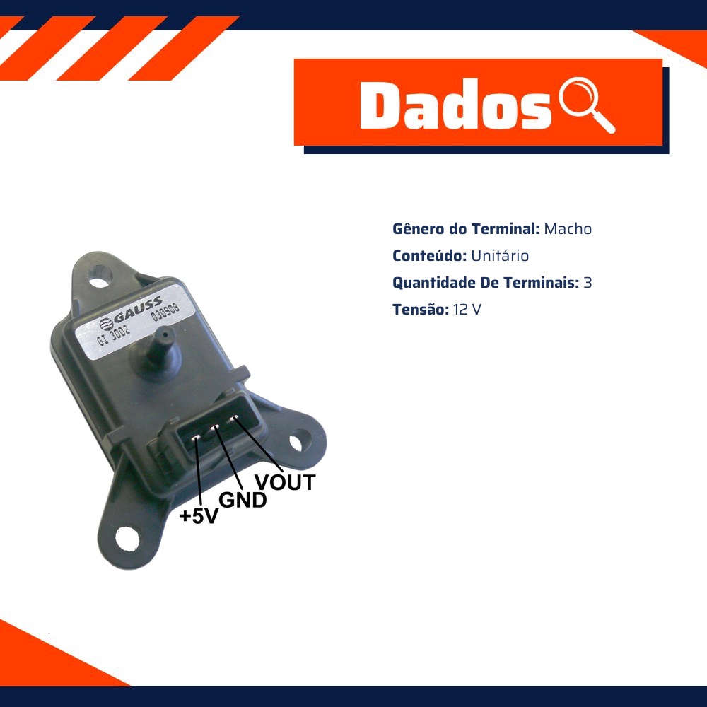 Sensor de Pressão do Coletor - MAP - Gauss - GI3002