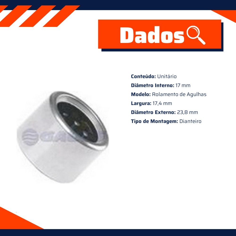 Rolamento de Agulhas do Alternador - Gauss - GR6853