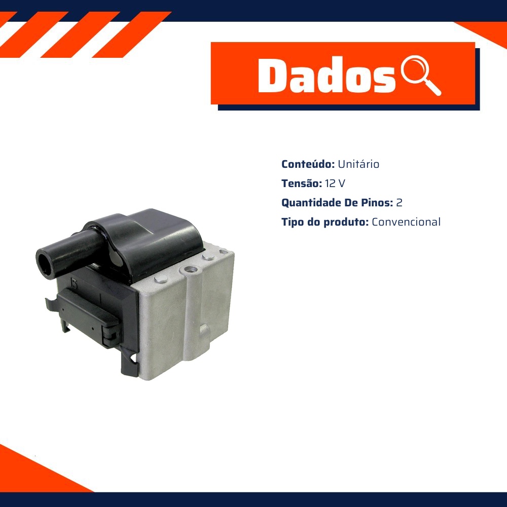 Bobina de Ignição para Volkswagen Golf e Polo Classic - Gauss - GC4104