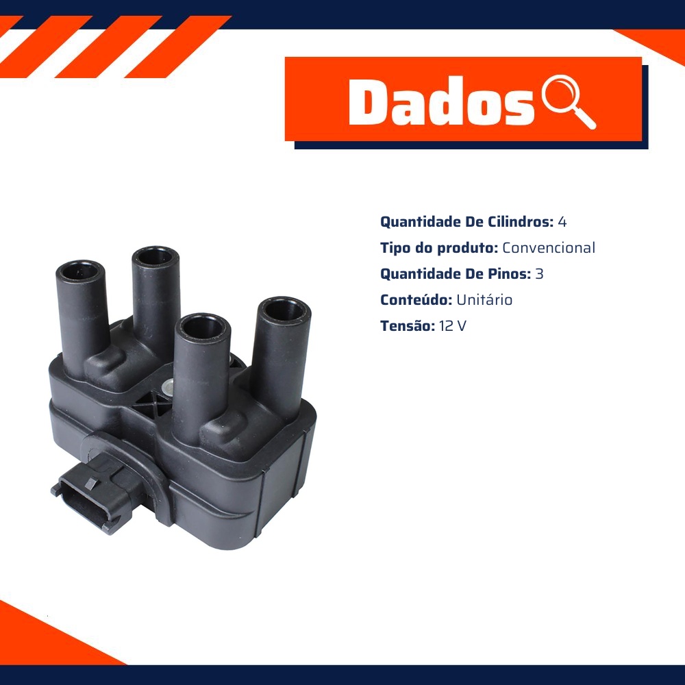 Bobina de Ignição para Fiat Uno - Gauss - GC4235