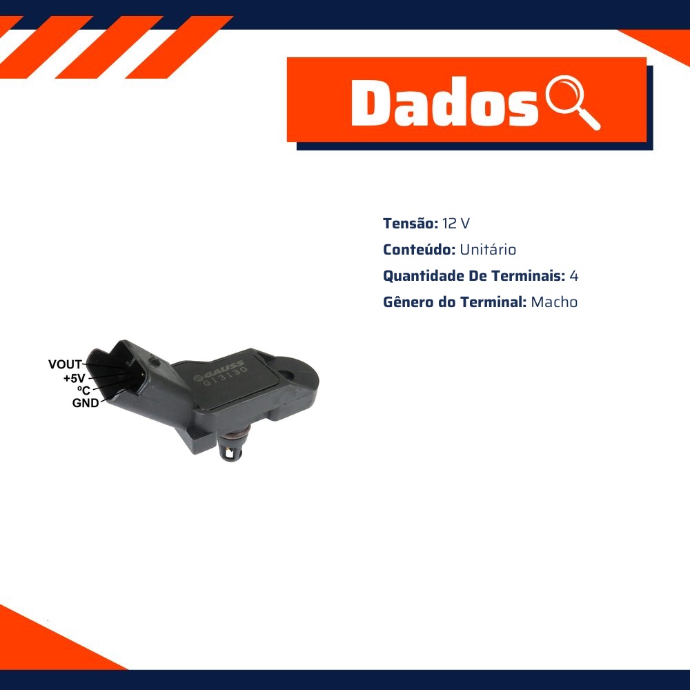 Sensor de Pressão do Coletor - MAP - Gauss - GI3130