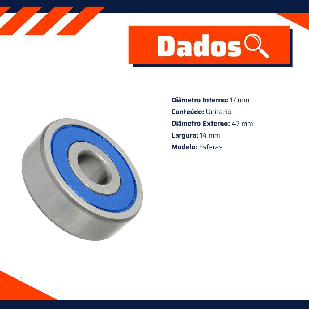 Rolamento de Esferas - Gauss - GR6303
