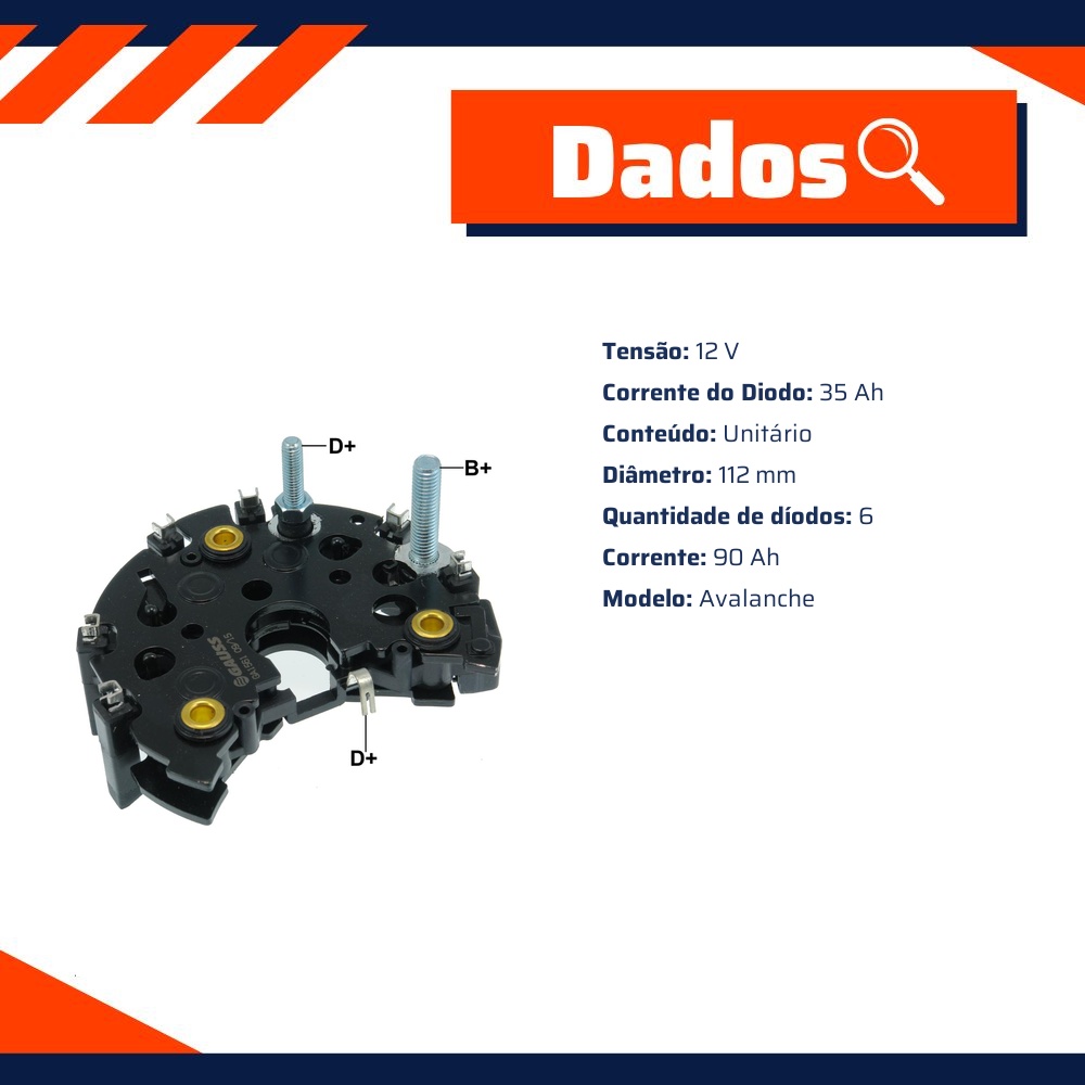 Retificador do Alternador - Gauss - GA1561
