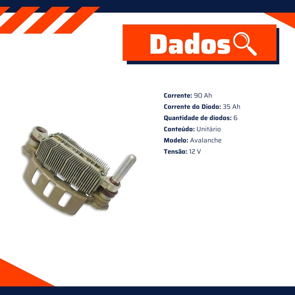 Retificador do Alternador - Gauss - GA1389