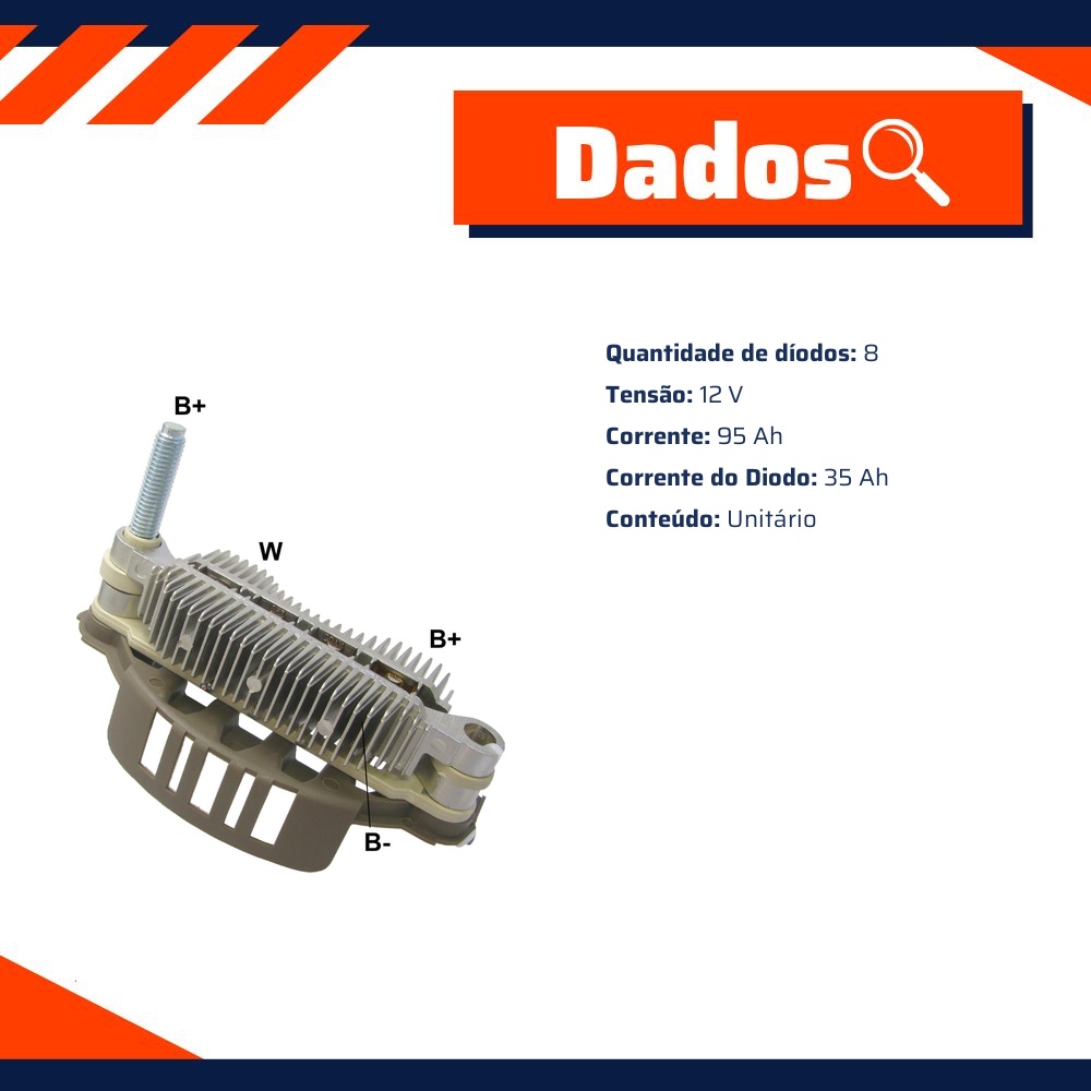 Ponte Retificadora 12V para Chevrolet Omega e KIA Sephia - Gauss - GA1386