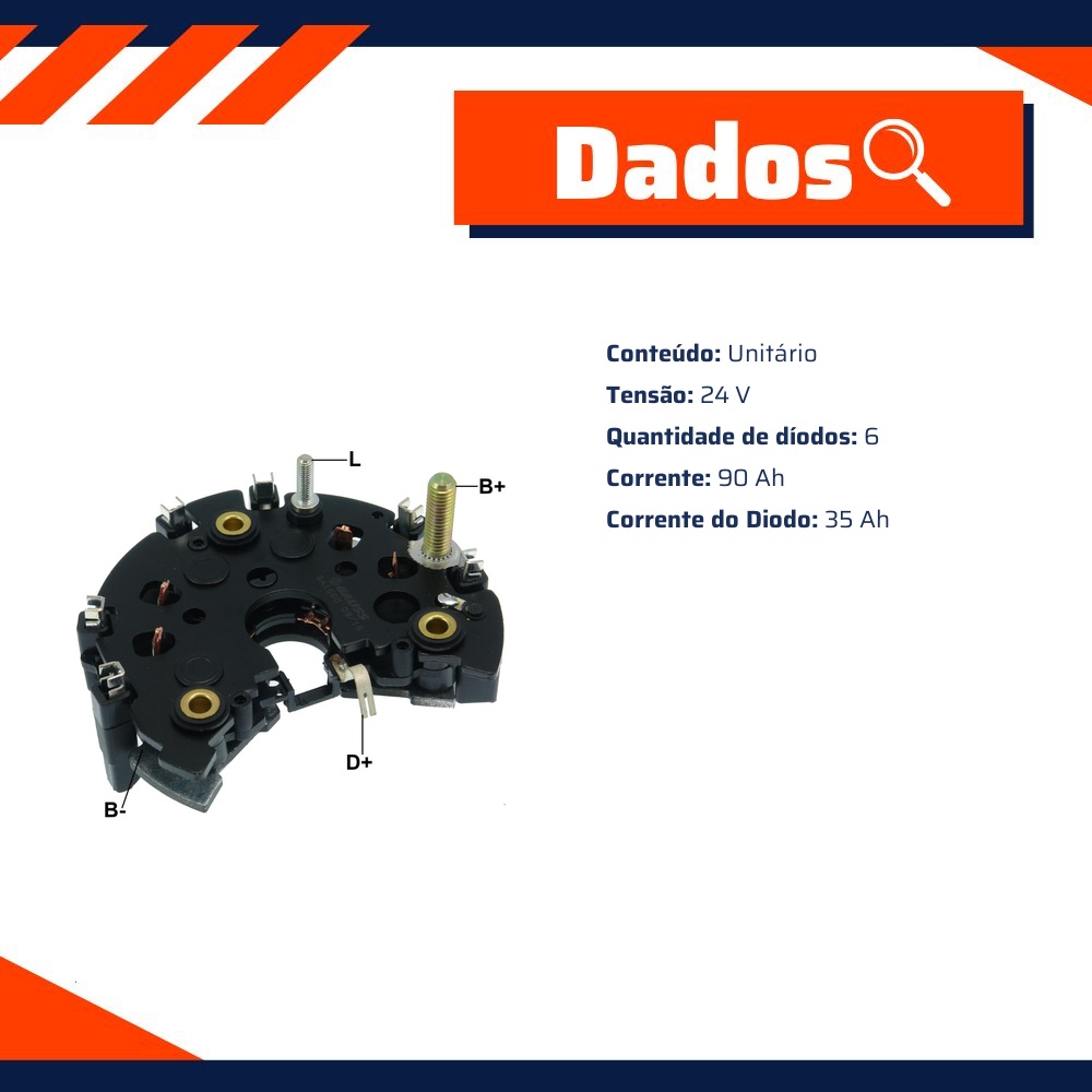 Retificador do Alternador - Gauss - GA1560