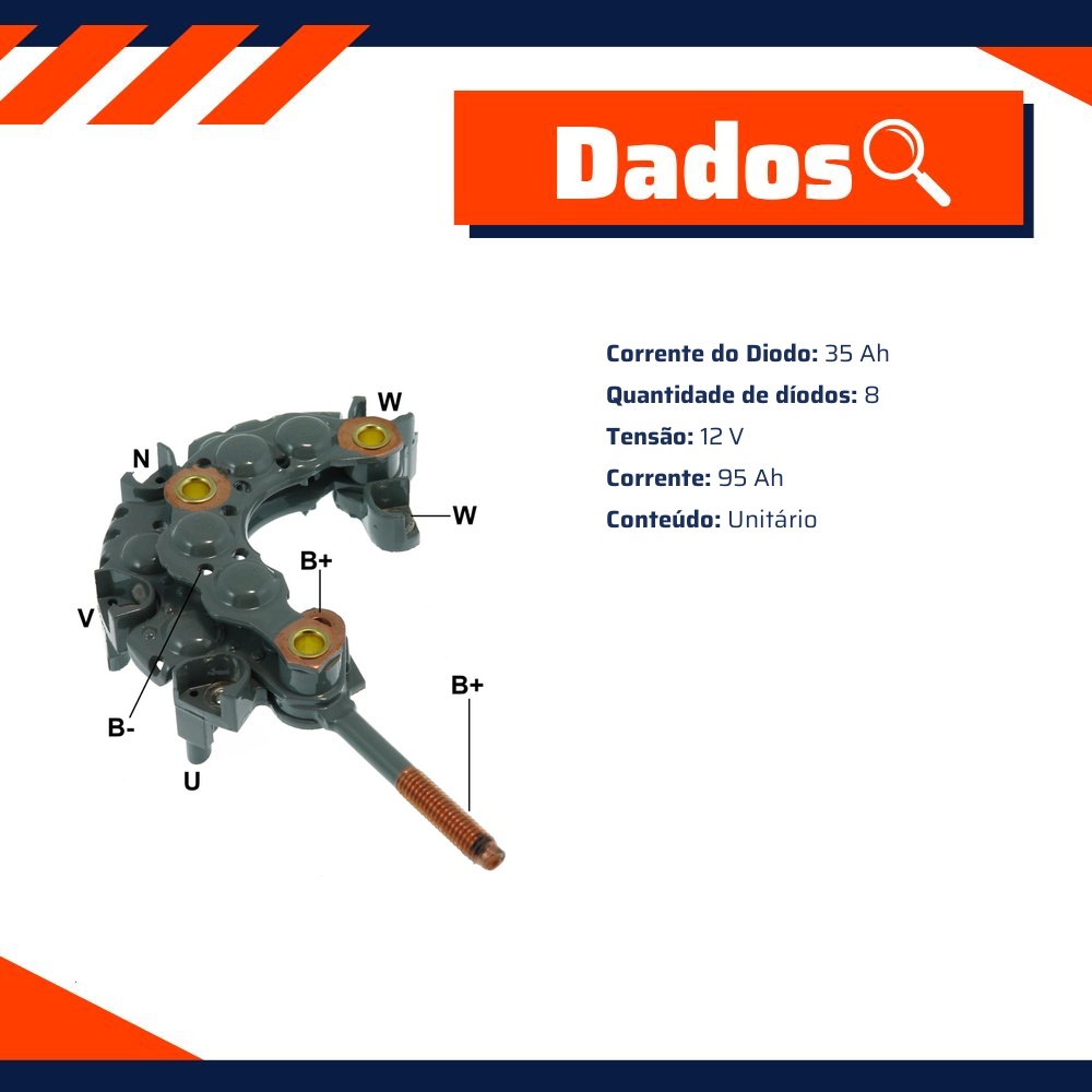 Retificador do Alternador - Gauss - GA1251
