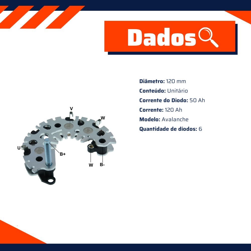 Retificador do Alternador - Gauss - GA1306