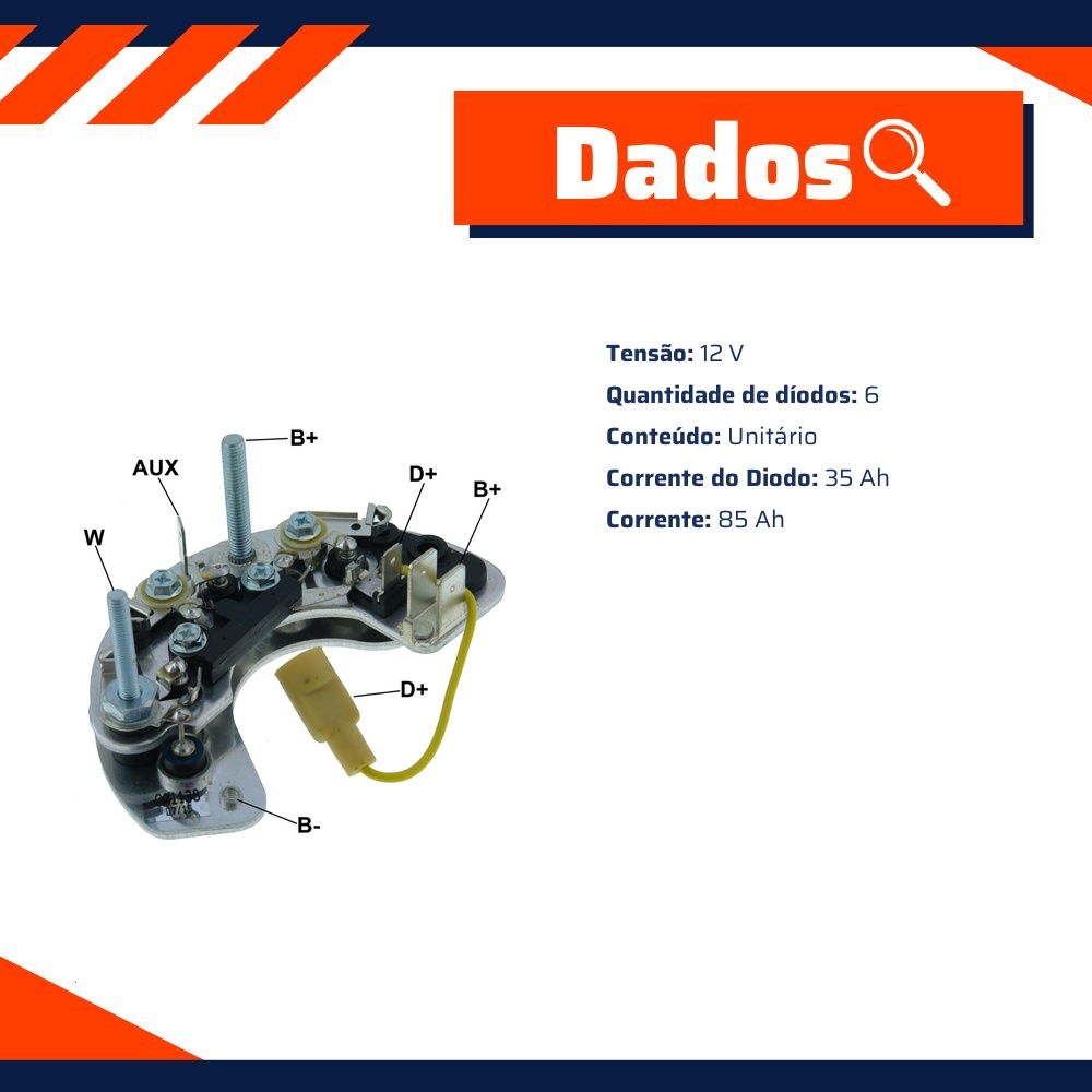Retificador do Alternador - Gauss - GA1138
