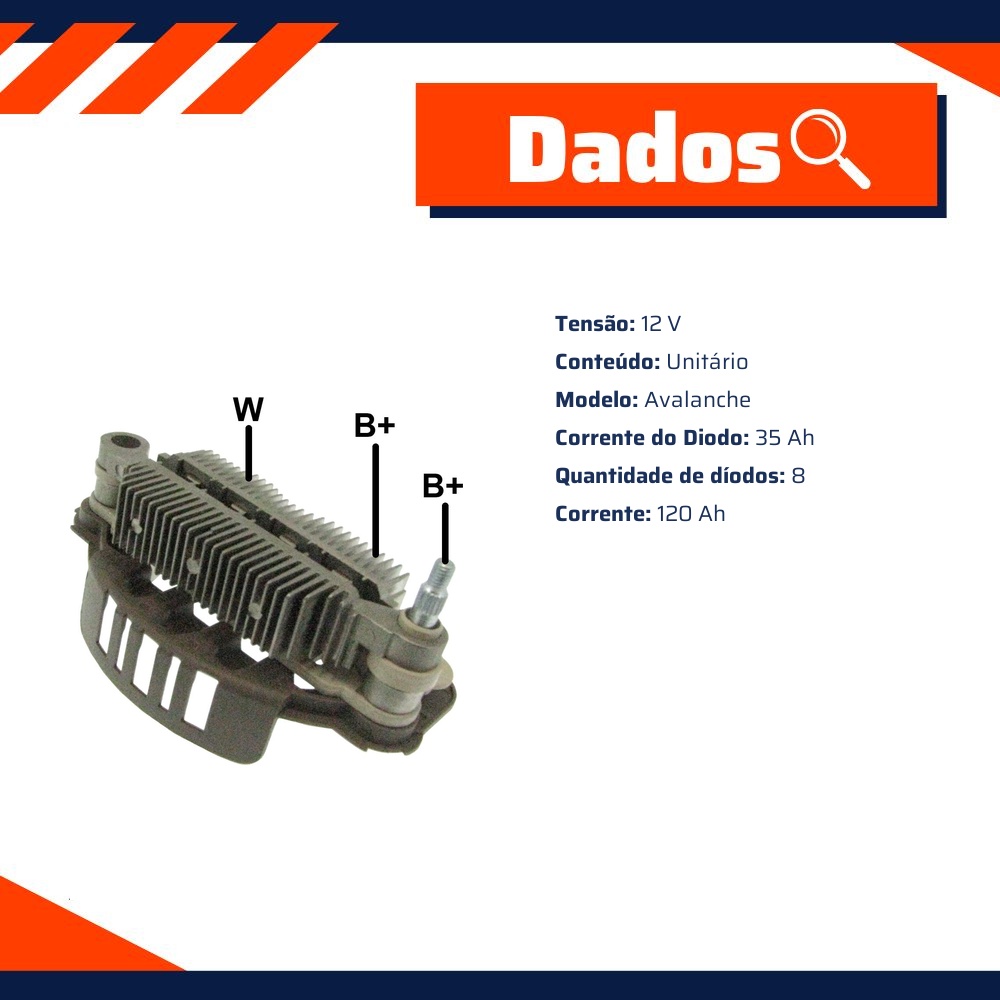 Ponte Retificadora 12V Avalanche para Citroen C5 e C5 Break - Gauss - GA1396