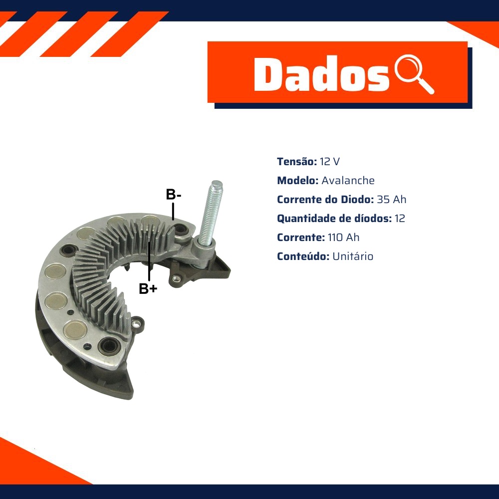 Retificador do Alternador - Gauss - GA1345