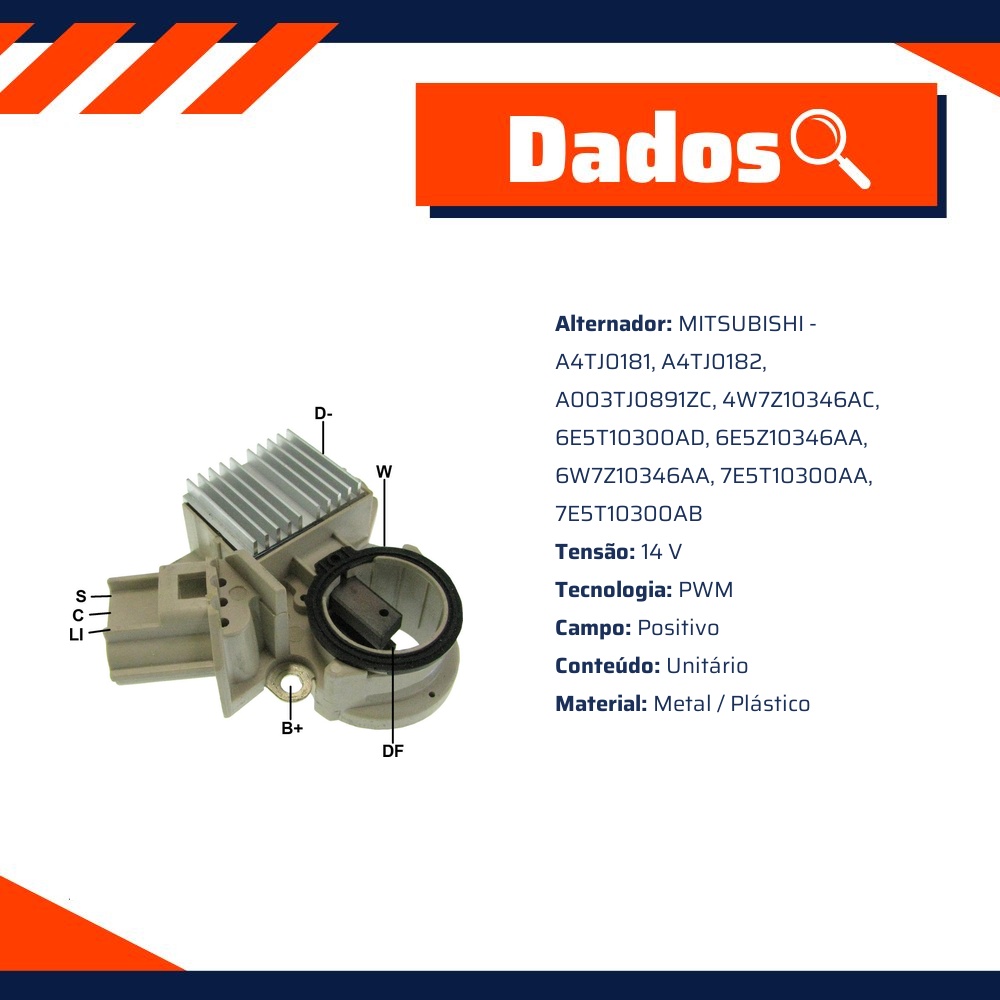 Regulador de Voltagem 14V para Ford Edge e Fusion - Gauss - GA871