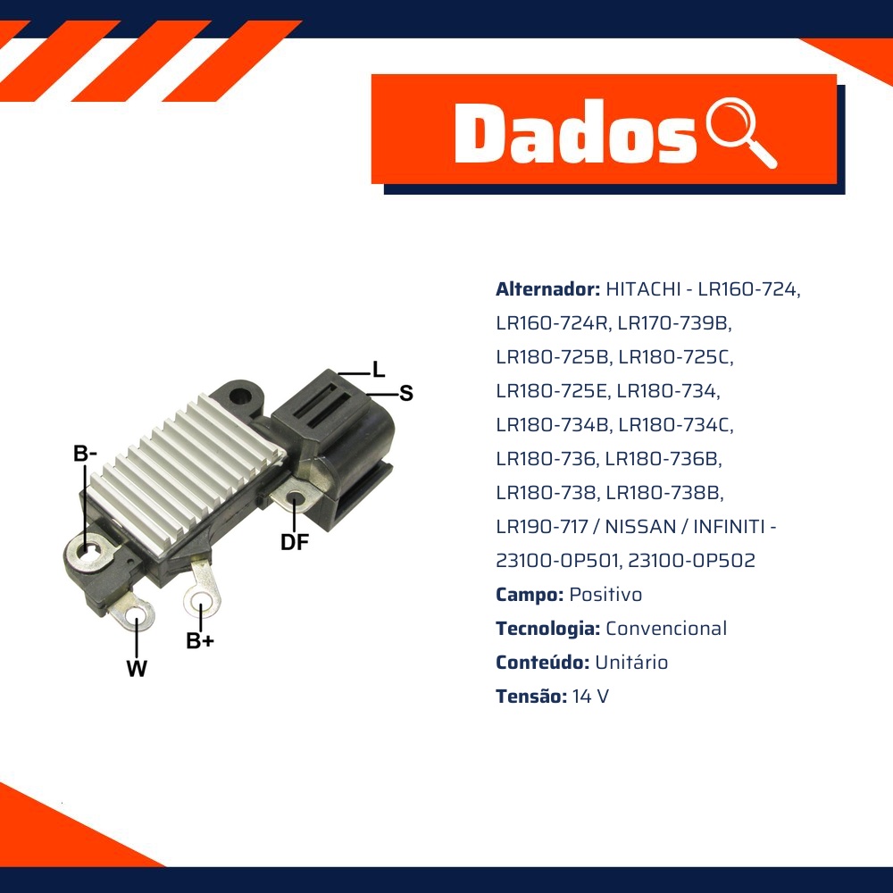 Regulador de Voltagem 14V para Nissan Pathfinder - Gauss - GA241