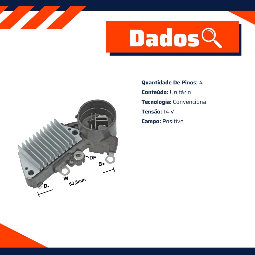 Regulador de Voltagem 14V para Honda Civic - Gauss - GA840