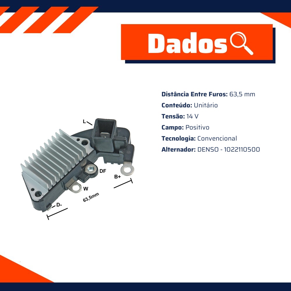 Regulador de Voltagem 14V para Volvo S40 - Gauss - GA862