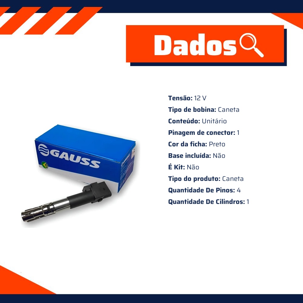 Bobina de Ignição - Gauss - GC4531