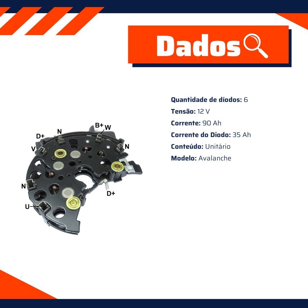 Ponte Retificadora 12V Avalanche para Ford Mondeo - Gauss - GA1563