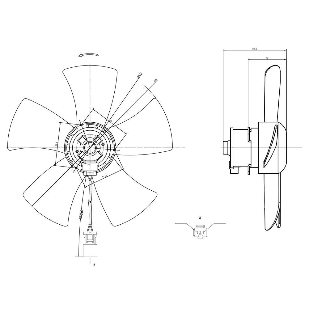 Eletroventilador 12V 65W para Honda FIT - Gauss - GE1042