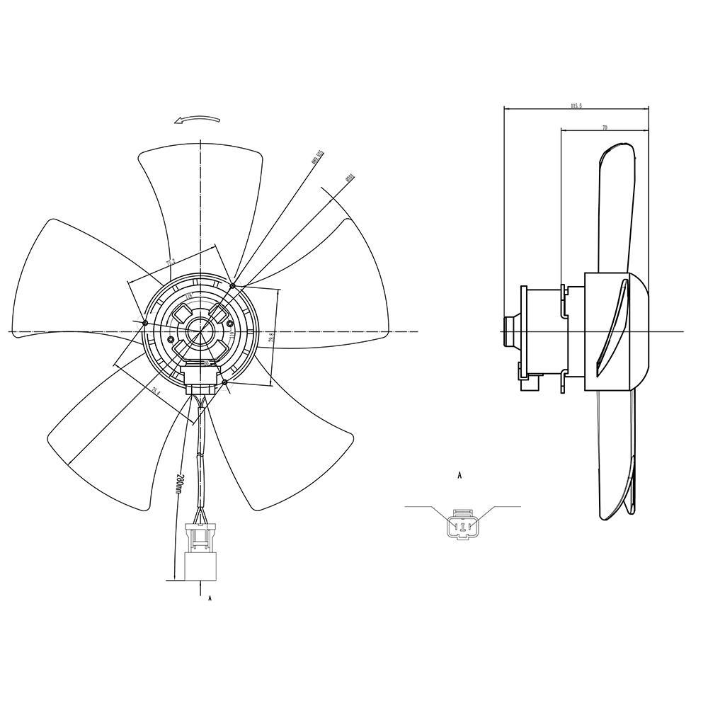 Eletroventilador 12V 100W para Honda City e FIT - Gauss - GE1043